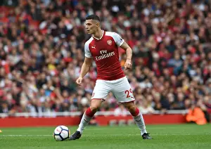 Arsenal V Brighton And Hove Albion 2017-18 Prints: Granit Xhaka: Arsenal's Midfield Mastermind in Action against Brighton & Hove Albion