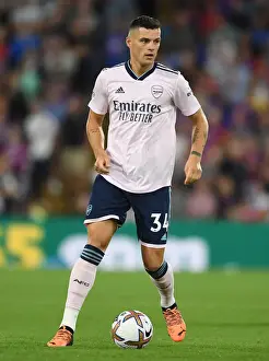 Granit Xhaka: Arsenal's Midfield Mastermind in Action against Crystal Palace, Premier League 2022-23