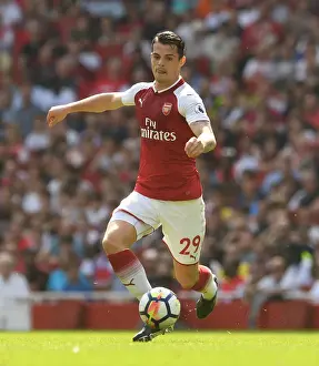 Granit Xhaka: Arsenal's Midfield Mastermind in Action vs. West Ham United, Premier League 2017-18