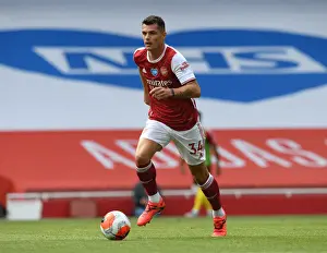 Granit Xhaka: Arsenal's Midfield Mastermind in Action against Watford, Premier League 2019-20