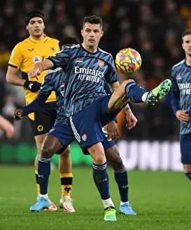 Granit Xhaka: Arsenal's Midfield Mastermind in Action against Wolverhampton Wanderers, Premier League 2021-22