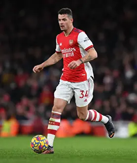 Arsenal V Wolverhampton Wanderers 2021-22 Prints: Granit Xhaka: Arsenal's Midfield Mastermind in Action against Wolverhampton Wanderers