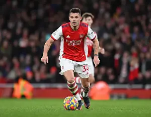 Arsenal V Wolverhampton Wanderers 2021-22 Prints: Granit Xhaka: Arsenal's Midfield Mastermind in Action against Wolverhampton Wanderers