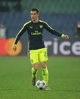 PFC Ludogorets Razgrad V Arsenal 2016-17 Prints: Granit Xhaka: Arsenal's Midfield Mastermind Dazzles in UEFA Champions League Battle against Ludogorets