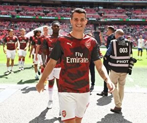 Images Dated 6th August 2017: Granit Xhaka: Arsenal's Steely Gaze Ahead of Chelsea Showdown - FA Community Shield 2017-18