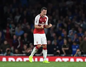 Arsenal V Leicester City 2017-18 Prints: Granit Xhaka: Arsenal's Victory Hero in Leicester Clash, 2017-18 Premier League