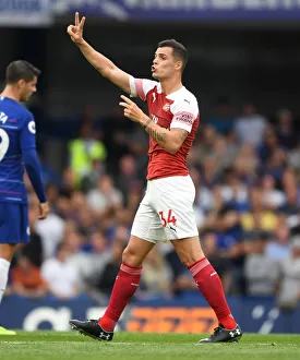 Chelsea V Arsenal 2018-19 Prints: Granit Xhaka: Battle at Stamford Bridge, Premier League 2018-19