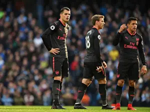 Manchester City V Arsenal 2017-18 Prints: Granit Xhaka: Battling Midfield Showdown vs Manchester City, Premier League 2017-18