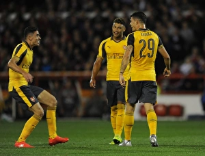 Images Dated 20th September 2016: Granit Xhaka celebrates scoring a goal for Arsenal. Nottingham Forest 0: 4 Arsenal