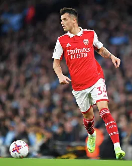 Granit Xhaka Charges Forward: Manchester City vs. Arsenal, Premier League 2022-23