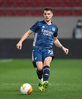 Olympiacos V Arsenal 2020-21 Prints: Granit Xhaka in Empty Europa League Action: Olympiacos vs. Arsenal (2020-21)