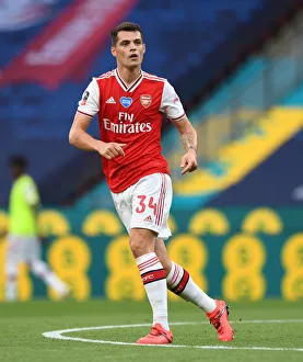 Arsenal V Manchester City - FA Cup Semi-Final 2019-20 Prints: Granit Xhaka in FA Cup Battle: Arsenal vs Manchester City