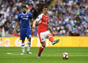 Arsenal V Chelsea - FA Cup Final 2017 Prints: Granit Xhaka at the FA Cup Final: Arsenal vs. Chelsea, 2017