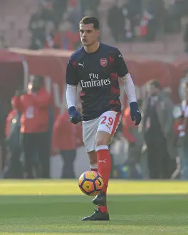 Arsenal V Burnley 2016-17 Prints: Granit Xhaka: Focused and Ready before Arsenal's 2-1 Victory over Burnley