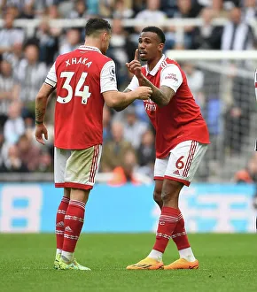 Newcastle United V Arsenal 2022-23 Prints: Granit Xhaka and Gabriel in Action: Arsenal vs. Newcastle United, Premier League 2022-23