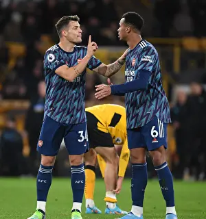 Granit Xhaka and Gabriel: Focused Determination at Molineux - Wolverhampton Wanderers vs Arsenal, Premier League 2021-22