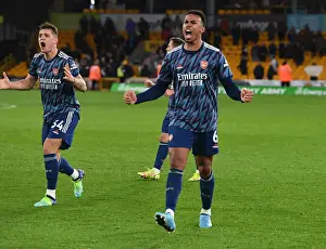 Granit Xhaka and Gabriel's Jubilant Moment: Arsenal's Win Against Wolverhampton Wanderers in the Premier League