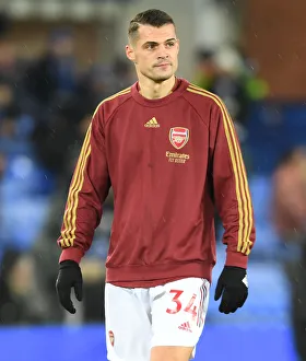Everton V Arsenal 2020-21 Prints: Granit Xhaka: Gearing Up for Battle - Everton vs Arsenal, Premier League 2020-21