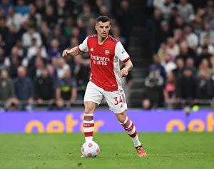 Tottenham Hotspur V Arsenal 2021-22 Prints: Granit Xhaka: Intense Rivalry - Arsenal vs. Tottenham Hotspur, Premier League 2021-22