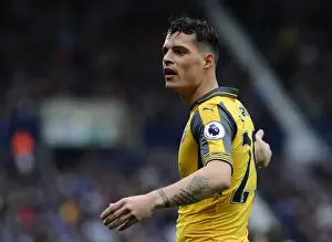 West Bromwich Albion V Arsenal 2016-17 Prints: Granit Xhaka: Premier League Action Against West Bromwich Albion (2016-17)