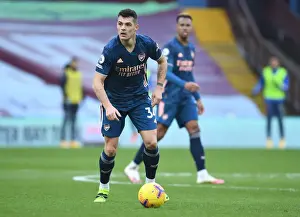 Aston Villa V Arsenal 2020-21 Prints: Granit Xhaka: Premier League Showdown at Empty Villa Park (Aston Villa vs Arsenal, 2021)