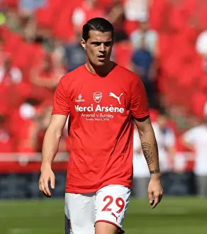 Arsenal V Burnley 2017-18 Prints: Granit Xhaka Prepares for Arsenal's Clash Against Burnley (2017-18)