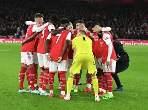 Arsenal V Newcastle United 2022-23 Prints: Granit Xhaka Rallies Arsenal Team Before Newcastle United Match (2022-23)