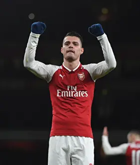 Arsenal V Chelsea - Carabao Cup 2017-18 Prints: Granit Xhaka Scores Brace: Arsenal's Carabao Cup Semi-Final Victory Over Chelsea