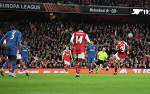 Images Dated 20th October 2022: Granit Xhaka Scores the Winner: Arsenal FC vs. PSV Eindhoven, UEFA Europa League 2022-23
