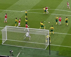 Arsenal V Norwich City 2019-20 Prints: Granit Xhaka Shoots for Arsenal Against Norwich City - Premier League 2019-2020