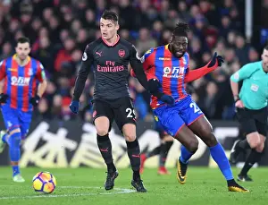 Crystal Palace V Arsenal 2017-18 Prints: Granit Xhaka vs Bakary Sako: A Battle in the Premier League Clash Between Crystal Palace and Arsenal