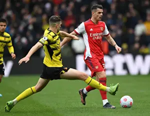 Granit Xhaka vs Craig Cathcart: Intense Battle in Watford v Arsenal Premier League Clash