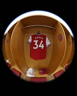 Granit Xhaka's Abandoned Jersey in Arsenal Changing Room: Arsenal vs AFC Bournemouth (2019-20)
