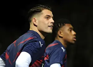Sutton United V Arsenal 2016-17 Prints: Granit Xhaka's Arsenal Pre-Match Focus at Sutton United in FA Cup Fifth Round