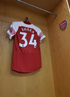 Arsenal V Manchester City 2018-19 Prints: Granit Xhaka's Arsenal Shirt in the Changing Room before Arsenal vs Manchester City (2018-19)