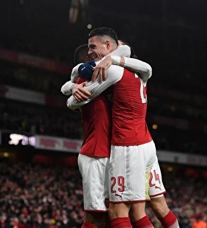 Images Dated 24th January 2018: Granit Xhaka's Brace: Arsenal Advances to Carabao Cup Final with Victory over Chelsea