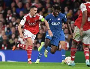 Arsenal V PSV Eindhoven 2022-23 Prints: Granit Xhaka's Dominant Midfield Display: Arsenal Secures Europa League Victory over PSV Eindhoven