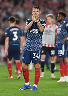 Brentford V Arsenal 2021-22 Prints: Granit Xhaka's Emotional Return: Arsenal's Triumphant Victory over Brentford