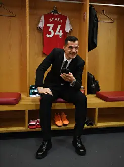 Granit Xhaka's Focus and Determination: Arsenal Changing Room Before Arsenal vs Crystal Palace (2019-20)