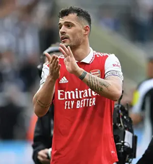 Newcastle United V Arsenal 2022-23 Prints: Granit Xhaka's Heartfelt Applause: Arsenal's Victory at Newcastle United (2022-23)