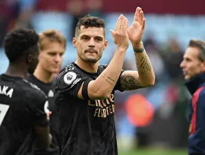 Aston Villa V Arsenal 2022-23 Prints: Granit Xhaka's Heartfelt Applause: Aston Villa vs. Arsenal FC, Premier League 2022-23