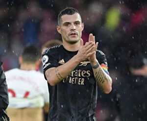 Images Dated 23rd October 2022: Granit Xhaka's Post-Match Applause: Southampton vs. Arsenal, 2022-23 Premier League