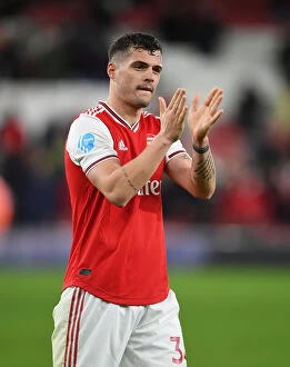 Arsenal v Newcastle United 2019-20 Collection: Granit Xhaka's Reaction: Arsenal vs Newcastle United, Premier League 2019-20