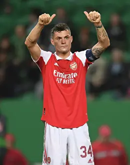 Granit Xhaka's Stellar Midfield Display: Arsenal's Europa League Victory over Sporting CP (Lisbon, 2023)