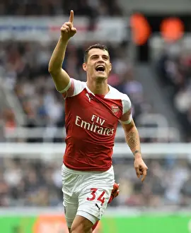 Newcastle United V Arsenal 2018-19 Prints: Granit Xhaka's Stunner: Arsenal's Game-Winning Goal vs. Newcastle United (2018-19)