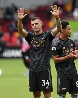 Granit Xhaka's Triumphant Celebration: Arsenal's Victory over Brentford in the 2022-23 Premier League