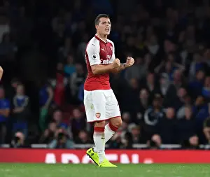 Granit Xhaka's Triumphant Moment: Arsenal's Victory Celebration vs Leicester City, 2017-18 Premier League