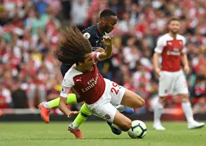 Arsenal V Manchester City 2018-19 Prints: Guendouzi Fouled by Sterling: Arsenal vs Manchester City, Premier League 2018-19