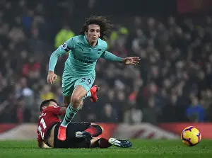Manchester United V Arsenal 2018-19 Prints: Guendouzi Outsmarts Herrera: A Premier League Showdown at Old Trafford (2018-19)