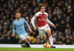 Manchester City V Arsenal 2018-19 Prints: Guendouzi Under Pressure: Manchester City vs. Arsenal, Premier League 2018-19